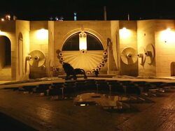 Yerevan, Cascade, night scene of the statues and monuments Stock Footage