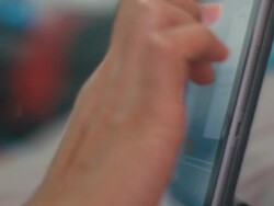 Used finger on digital tablet Stock Footage