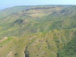 Hippos, an archaeological site in southern Golan Heights located on a hill overlooking the Sea of Galilee, Israel Stock Footage