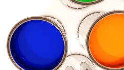 transition from blu to cyan paint bucket Stock Footage