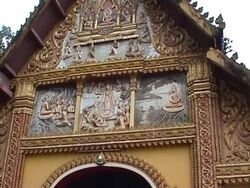 Ornate temple in Luang Prabang Stock Footage