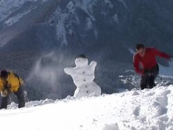 HD TIME-LAPSE: Snowball Fight Stock Footage