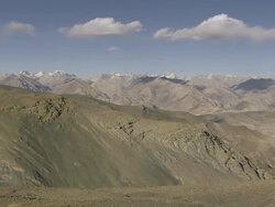 WS PAN View of dry mountains / High Himalayas, Upper Dolpo near Tibetan border, Nepal   Stock Footage