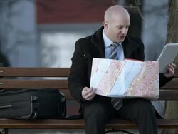 HD: Businessman Having Assistance To Find The Way Stock Footage