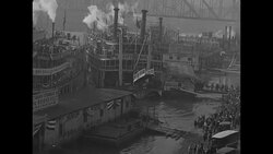 Paddlewheel riverboats at Pittsburgh in the 1920s News Clip