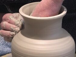 Potters Wheel - Large Pot Stock Footage