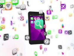Apps fill a smart phone Stock Footage