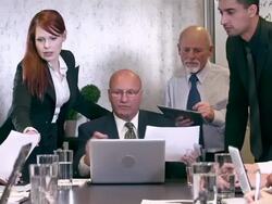 Business team meeting in a boardroom Stock Footage