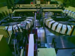 MS, HA, Carousel sorting one dollar bill stacks, Washington DC, USA Stock Footage