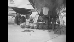 B-29 bombers are prepared for bombing raid over Chongjin, Korea, during Korean War News Clip