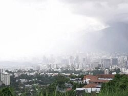 WS View of cityscape located near mountain / Caracas, Venezuela Stock Footage