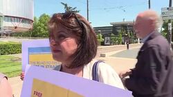 CLEAN : Strasbourg: pro Kurdish party protest outside Human Rights Court News Clip