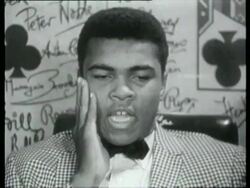 Muhammad Ali interviewed before Henry Cooper fight Stock Footage