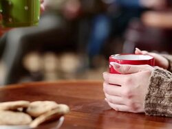 Friends drinking coffee Stock Footage