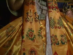 Tilt Up Buddha Idol Trugo Monastery Lhasa Tibet China Stock Footage