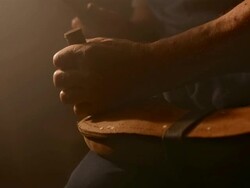 HD Super Slow-Mo: Traditional Shoemaker Repairing The Outsole Stock Footage