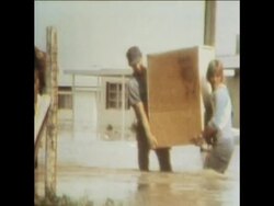 SYND 8 6 76 FLOODED VILLAGE IN IDAHO News Clip