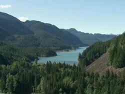 WS ZI ZO View of Valley with Lake / Squamish, British Columbia, Canada  Stock Footage