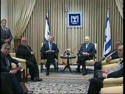 WRAP Russian FM meets Israeli President ADDS Israeli PM Olmert News Clip