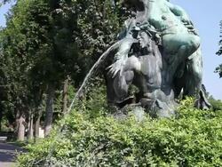 Vienna, Triton and Nymph fountain in the Volksgarten (people's Garden) inner Stadt Stock Footage