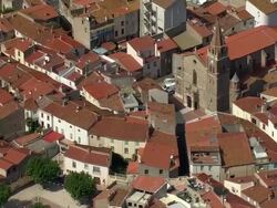 AERIAL, View of Rivesaltes, Languedoc-Roussillon, France Stock Footage