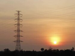 High voltage poles Stock Footage