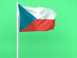 Czech Republic flag on green screen Stock Footage