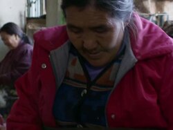 MS ZI PAN Tibetan wool spinners / Darjeeling, West Bengal, India Stock Footage