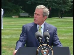 WRAP US Pres Bush, British PM Brown first presser together; Brown on Capitol Hill News Clip