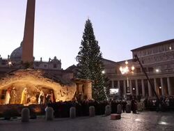 EVENT CAPSULE CLEAN: Inauguration of Presepe Christ's Nativity in St. Peter's Square. Inauguration of Presepe Christ's Nativity in St. Peter's Square at St. Peter's Square on December 24, 2011 in Vatican City, Vatican (Footage by Getty Images) Stock Footage