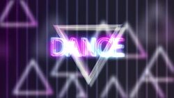 Neon Sign Lights Dance On Triangle Abstract Background Animation Stock Footage