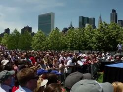 Hillary Clinton Holds Campaign Kick-Off Rally In NYC Stock Footage