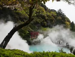 Sea Hell in Beppu, Japan Stock Footage