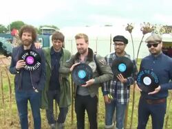 Kaiser Chiefs at Celebrity Sightings at Glastonbury Festival Stock Footage