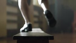 Training on bench Stock Footage