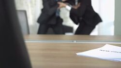 HD Super Slow-Mo: Businessmen Fighting For Business Project Stock Footage