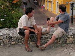 MS Travelers watching city from city fortress / Cartagena, Bolivar, Colombia    Stock Footage