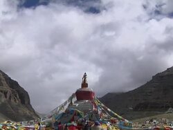 Tilt Down Reveal Yamdwar Lhasa Tibet China Stock Footage
