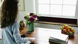 Woman with smartphone and mail Stock Footage