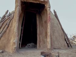DS Mud Hut In The Himba Village Stock Footage