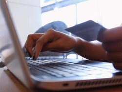 Online order at public Stock Footage