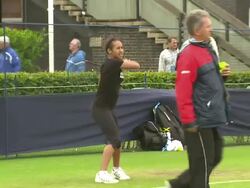 Heather Watson Practising in Eastbourne News Clip