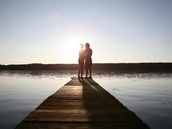 Romantic Pier Stock Footage