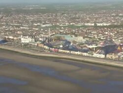 Blackpool Coastline & Pleasure Beach Aerials News Clip