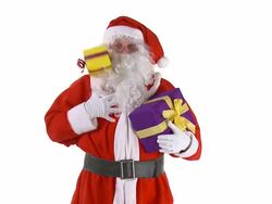 Santa With Presents Stock Footage