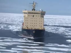 Icebreaker sailing through Northwest Passage Ice Floes News Clip