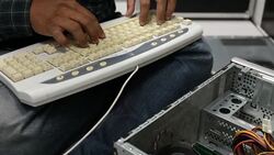 Man  repair a desktop PC. Stock Footage