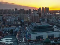 Nightfall Timelapse of Saint Sophia Cathedral, Harbin, China Stock Footage