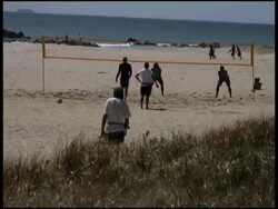 Busy Beach: Activities, Sports, Games Stock Footage