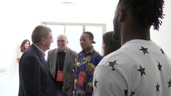 IOC president Bach tours Rio athletes village News Clip